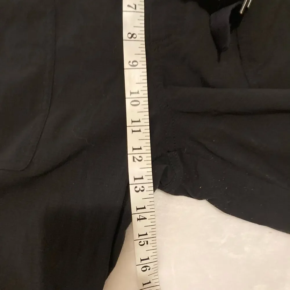 Athleta Trekkie Belted Black Hiking Commute Travel Pants Size 10